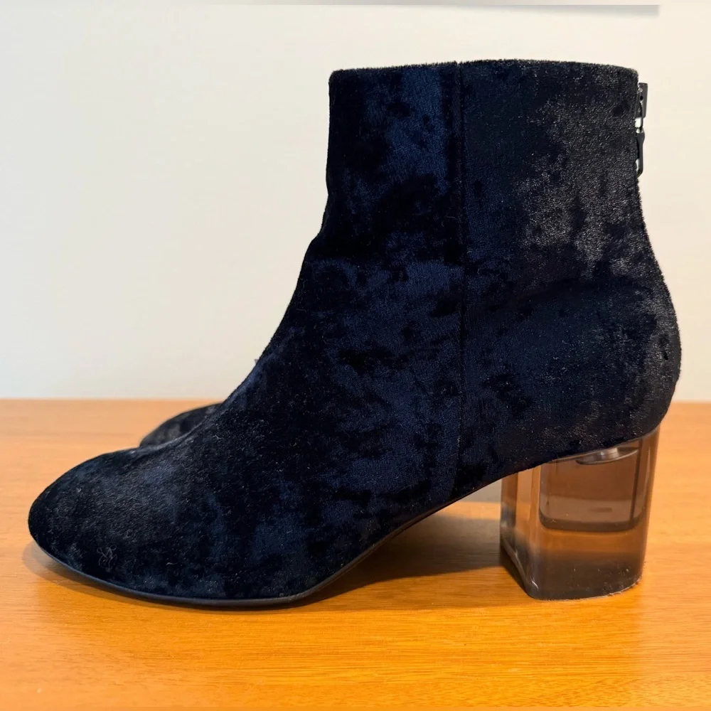 Rag & Bone Drea Black Velvet Ankle Boots